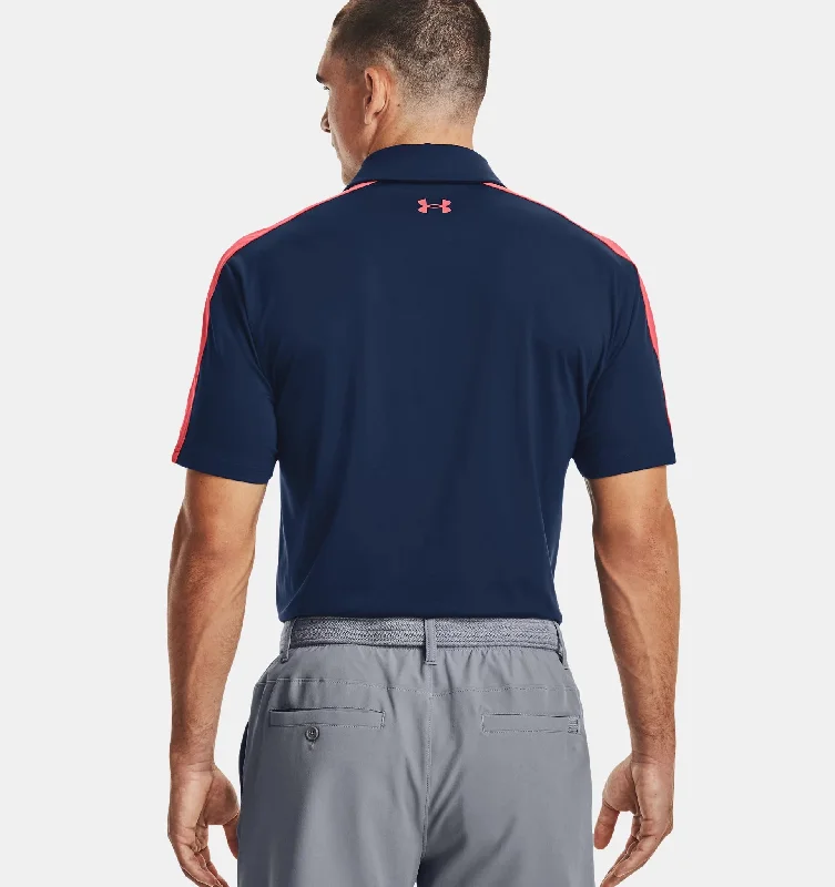 Under Armour - UA T2G Blocked Polo, Navy, Red (XL Only)