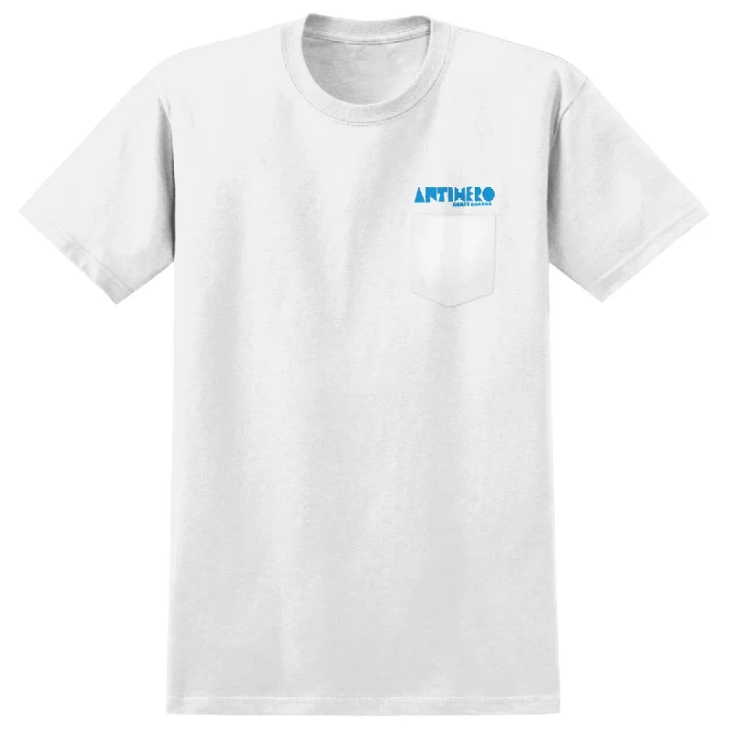 Anti-Hero Slingshot T-Shirt - White/Light. Blue/Gold