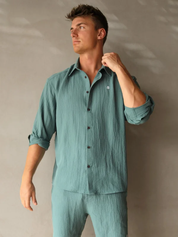 Salvatore Long Sleeve Shirt - Teal