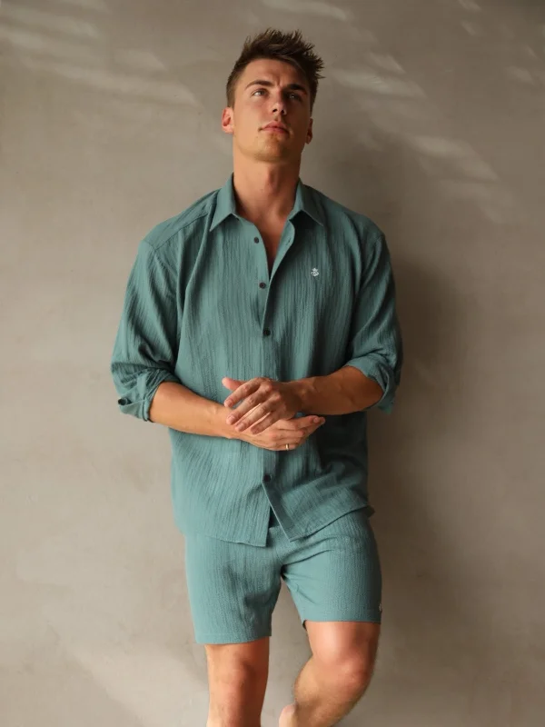 Salvatore Long Sleeve Shirt - Teal