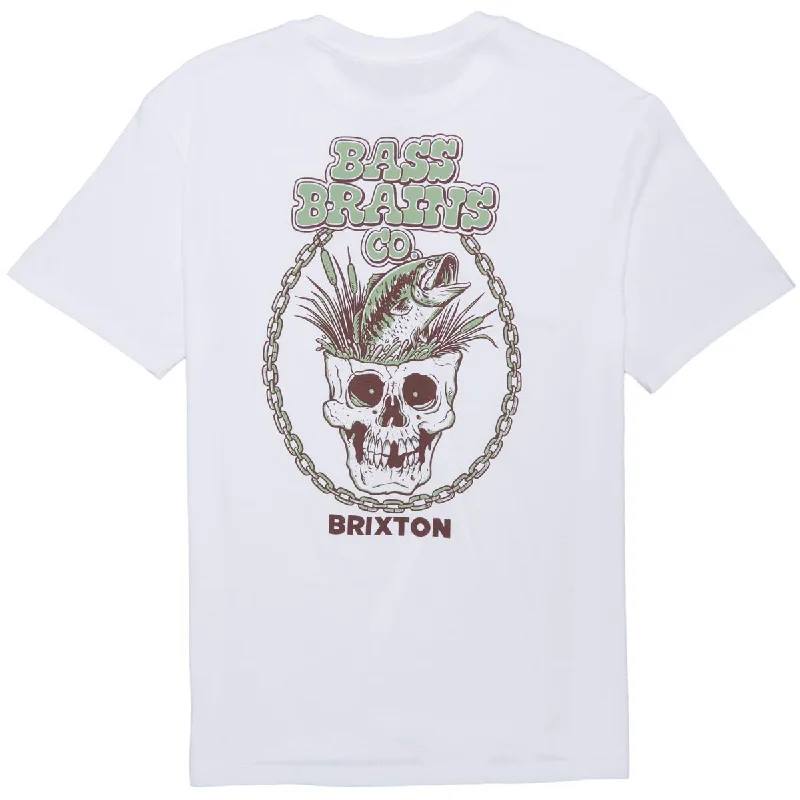 Brixton Bass Brains Skull T-Shirt - White