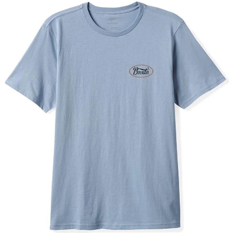 Brixton Parsons T-Shirt - Dusty Blue/Washed Black/Stone