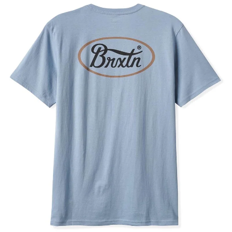 Brixton Parsons T-Shirt - Dusty Blue/Washed Black/Stone