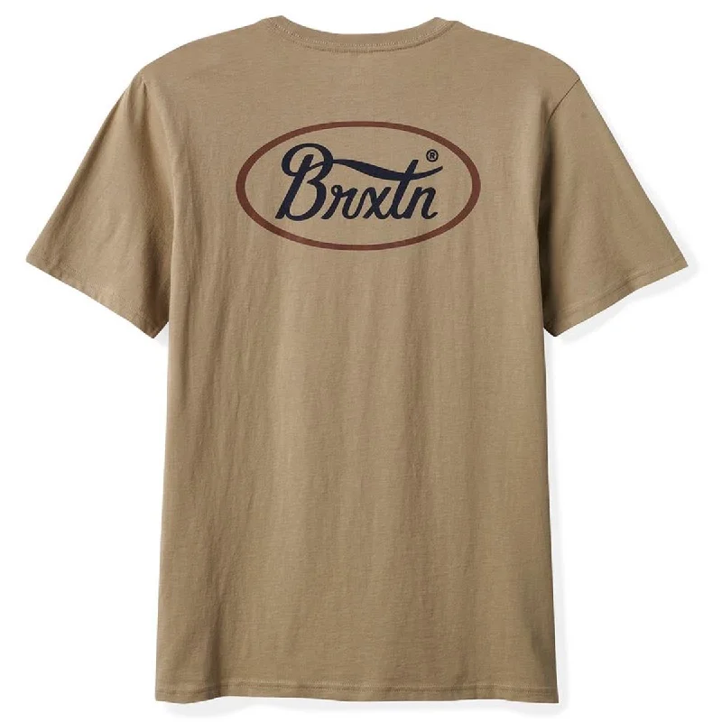 Brixton Parsons T-Shirt - Oatmeal/Washed Navy/Sepia