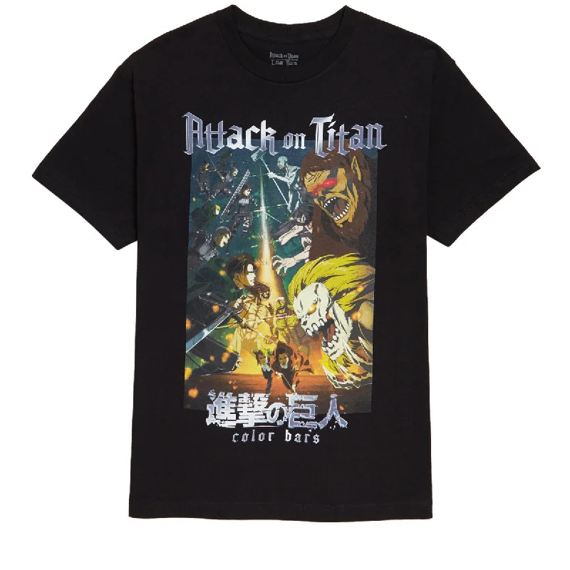 Color Bars x Attack on Titan Battle T-Shirt - Black