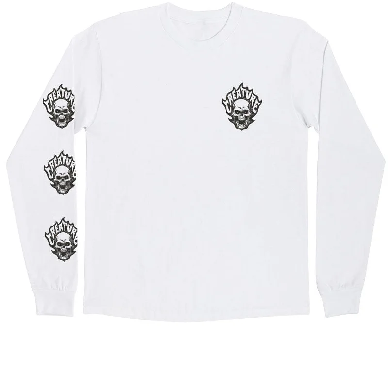 Creature Bonehead Flame Long Sleeve T-Shirt - White