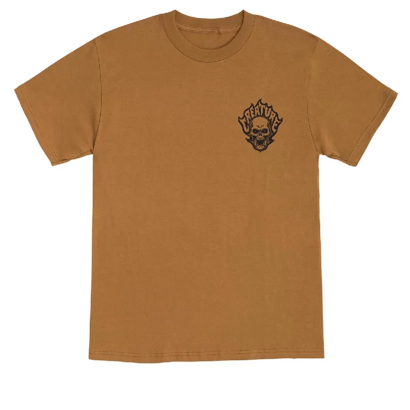 Creature Bonehead Flame T-Shirt - Brown Sugar