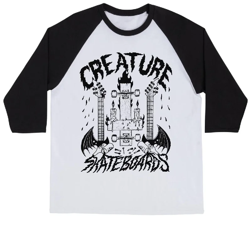 Creature Listen To 3/4 Sleeve T-Shirt - White/Black