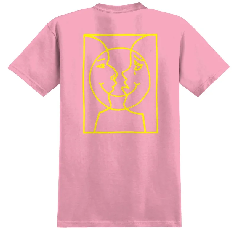 Krooked Moonsmile Raw T-Shirt - Light Pink/Yellow