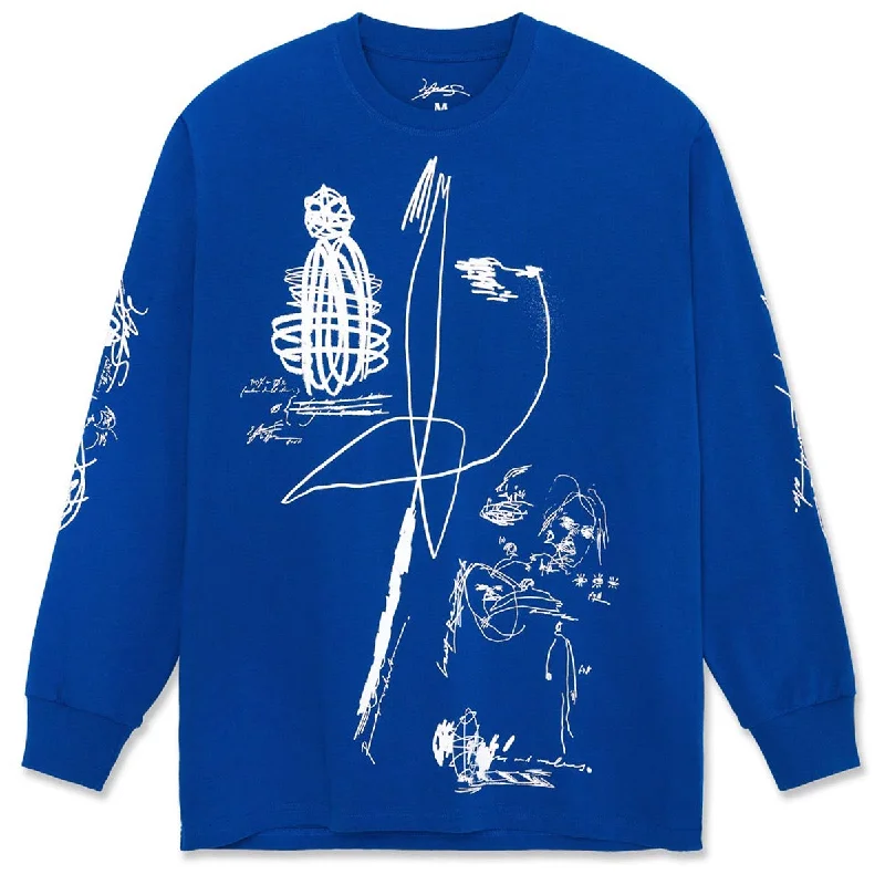 Last Resort AB x Julian Smith Expando Long Sleeve T-Shirt - Klein Blue/White