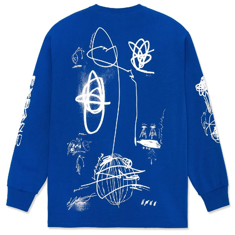 Last Resort AB x Julian Smith Expando Long Sleeve T-Shirt - Klein Blue/White