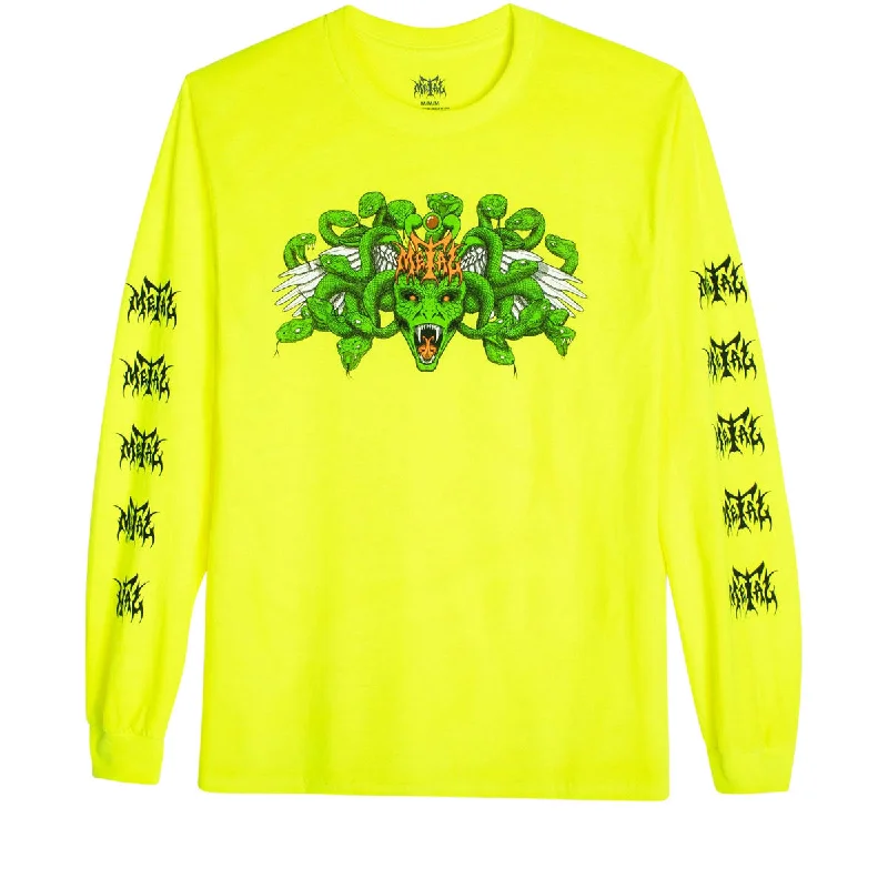 Metal Medusa Long Sleeve T-Shirt - Safety Green