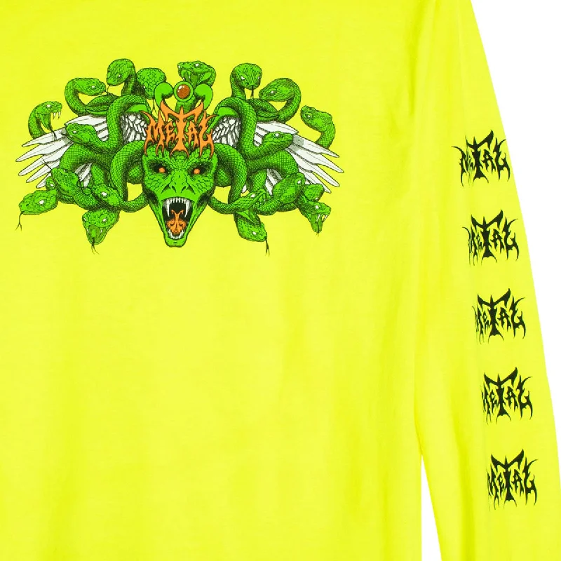 Metal Medusa Long Sleeve T-Shirt - Safety Green