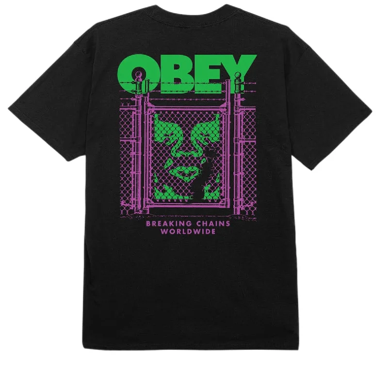 Obey Chain Link Fence Icon T-Shirt - Black