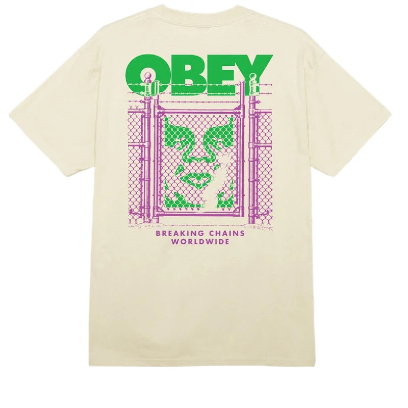 Obey Chain Link Fence Icon T-Shirt - Cream