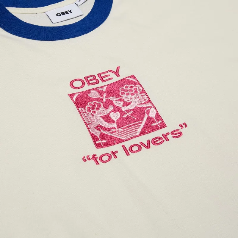 Obey For Lovers Big Wig Ringer T-Shirt - Unbleached Multi