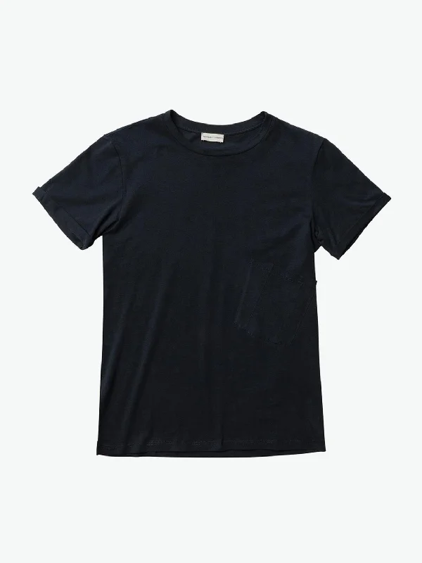 Organic Cotton Asymmetric Pocket Crew Neck T-shirt Charcoal Grey