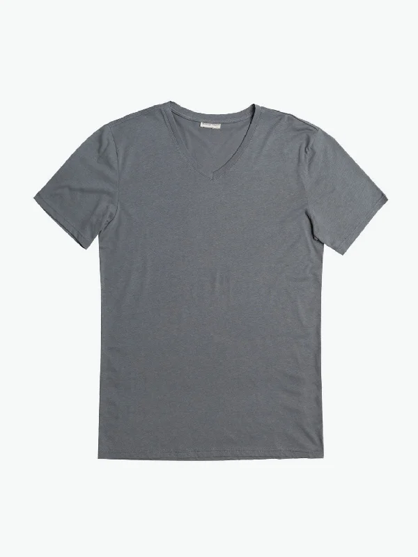 Organic Cotton V-neck T-shirt Asphalt Grey