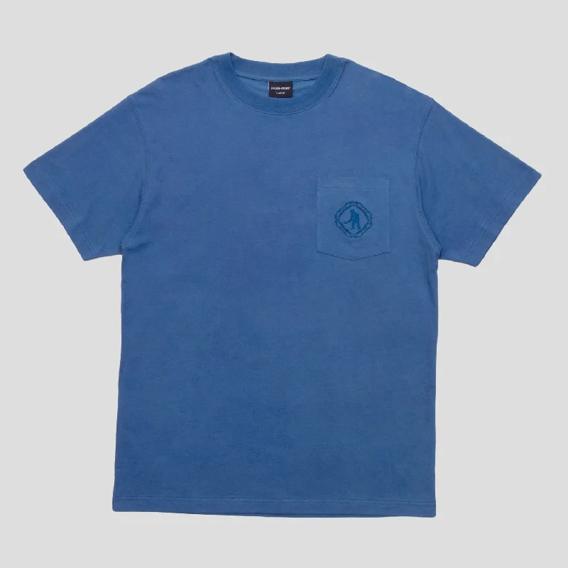 Pass~Port Organic Embroidery Pocket Tee - Royal Blue