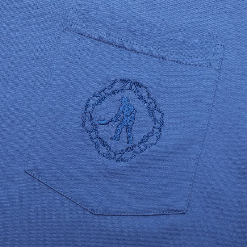 Pass~Port Organic Embroidery Pocket Tee - Royal Blue