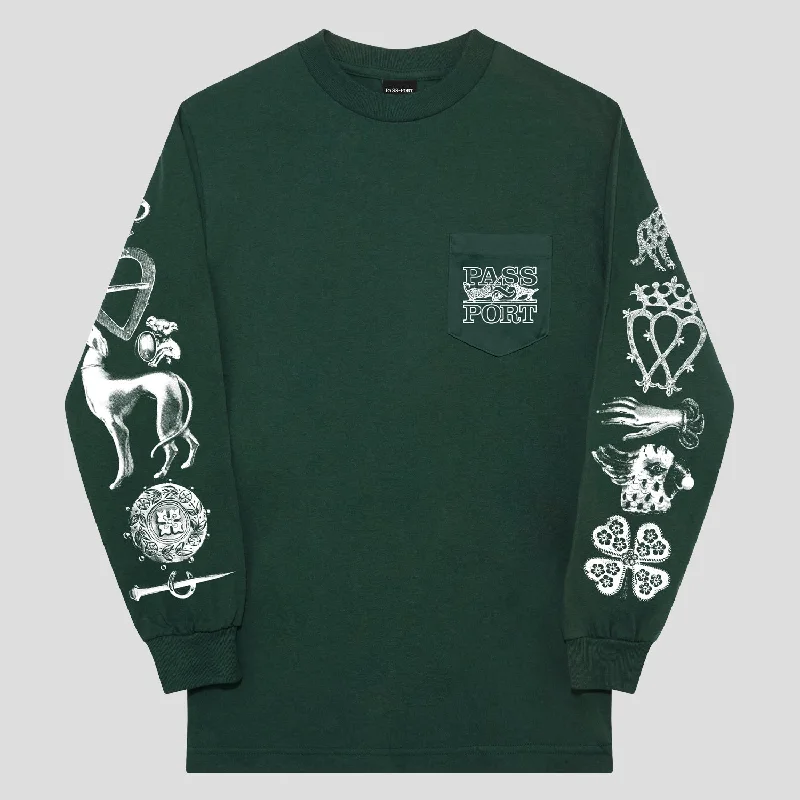 Pass~Port Trinkets Pocket Long-sleeve Tee - Forest Green