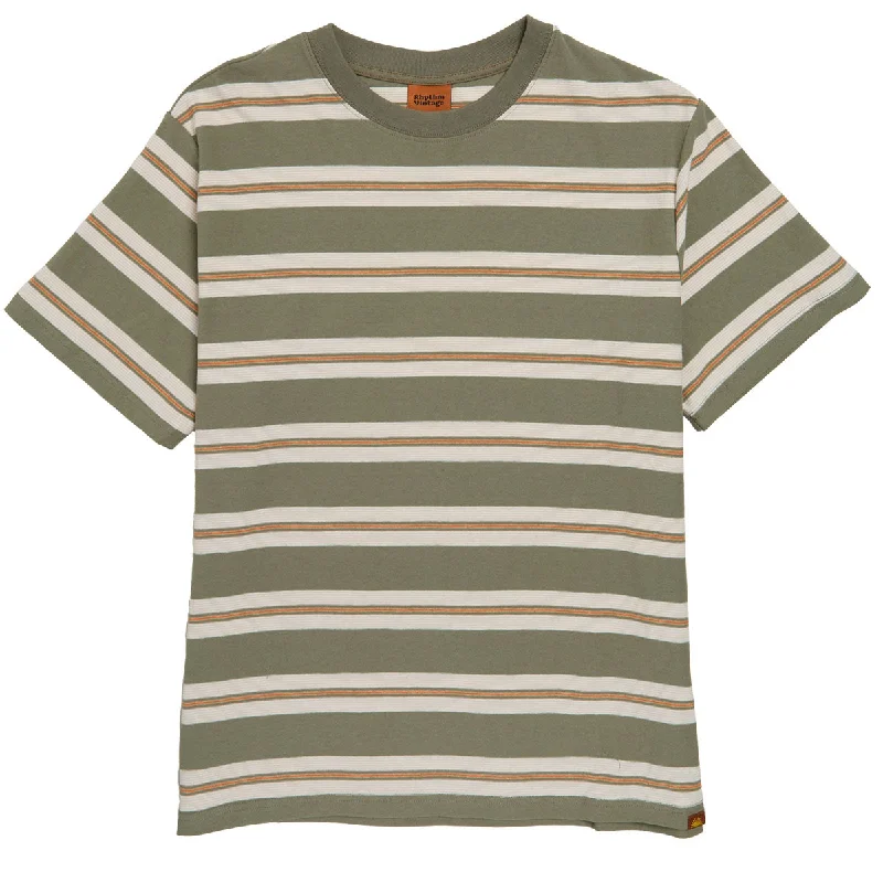 Rhythm Vintage Stripe T-Shirt - Olive