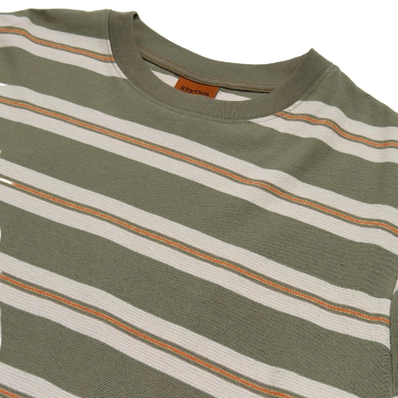 Rhythm Vintage Stripe T-Shirt - Olive