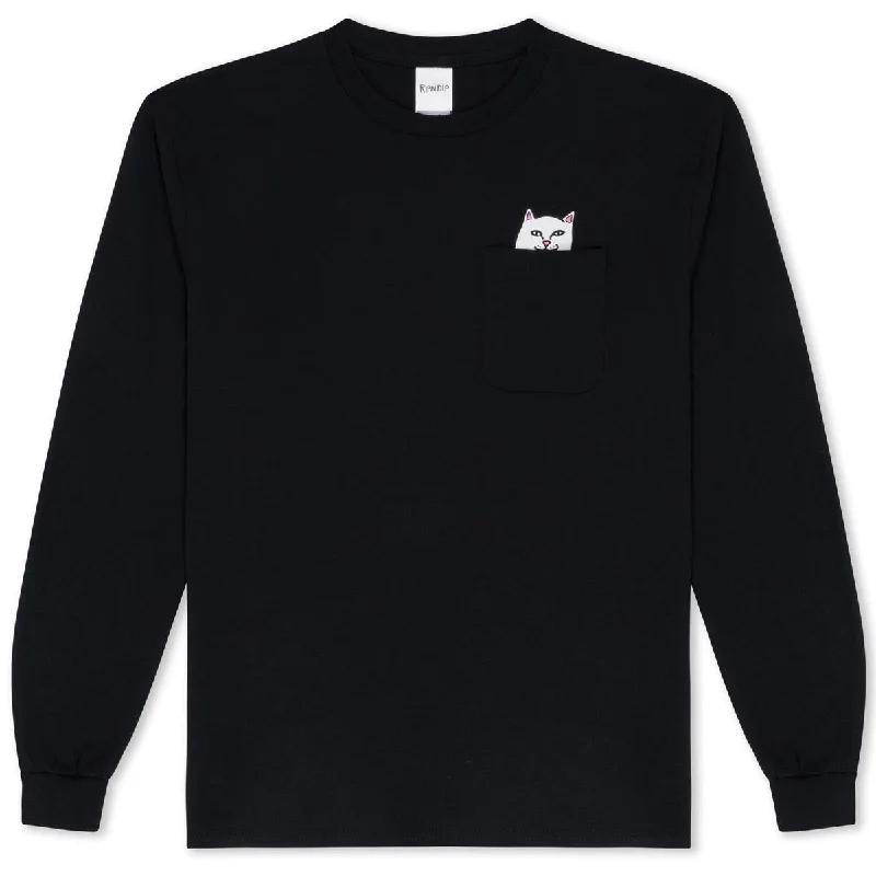 RIPNDIP Lord Nermal Pocket Long Sleeve T-Shirt - Black/White