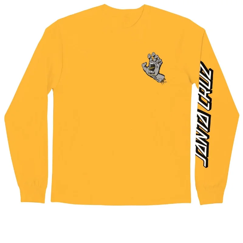 Santa Cruz Screaming Hand Long Sleeve T-Shirt - Gold/Grey/Gold