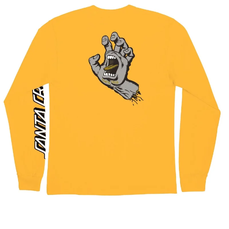 Santa Cruz Screaming Hand Long Sleeve T-Shirt - Gold/Grey/Gold