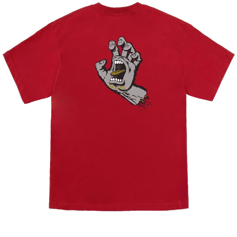 Santa Cruz Screaming Hand T-Shirt - Red/Grey/Gold