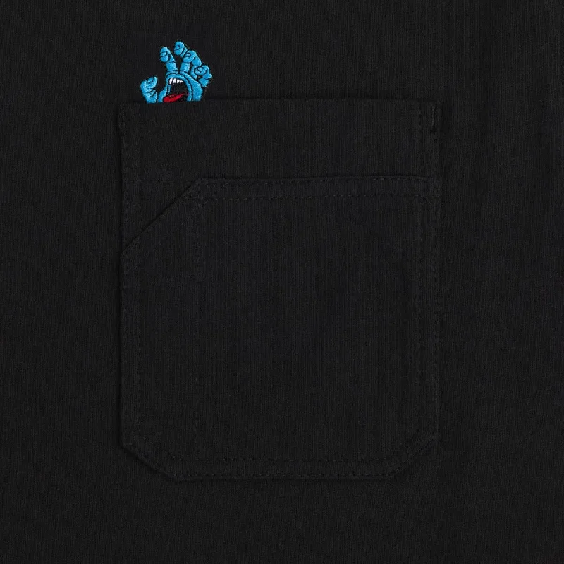 Santa Cruz Screaming Hand Utility Pocket T-Shirt - Black