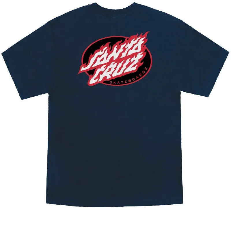 Santa Cruz True Oval Flame Dot T-Shirt - Navy