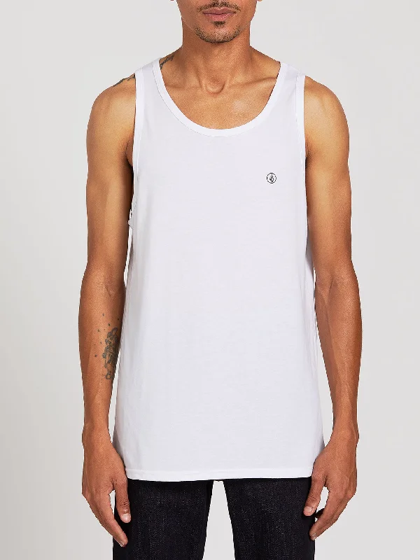 Solid Heather Tank - White