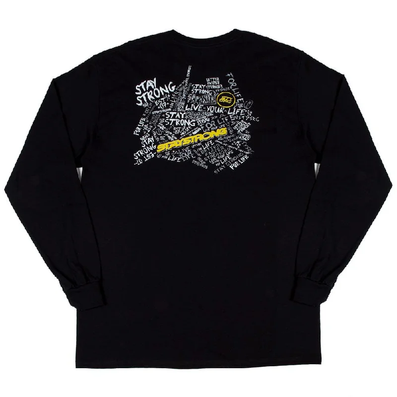 Stay Strong Scribble Long Sleeve T-Shirt - Black