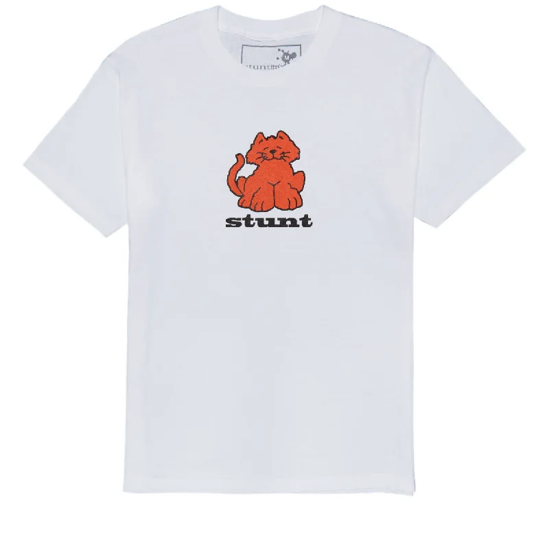 Stunt Orange Kitty T-Shirt - White