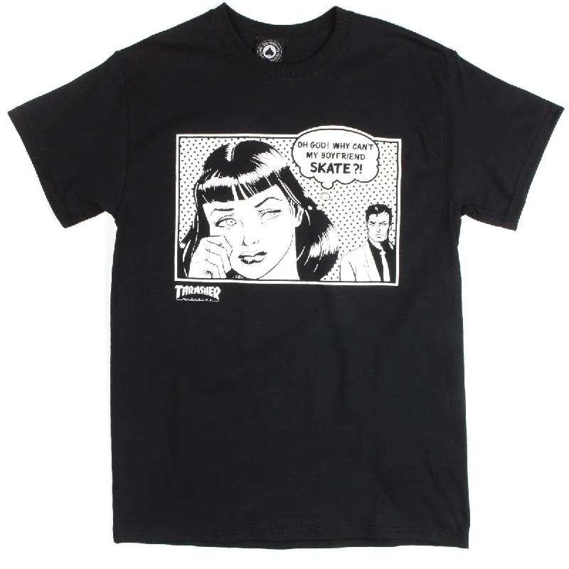 Thrasher Boyfriend T-Shirt - Black