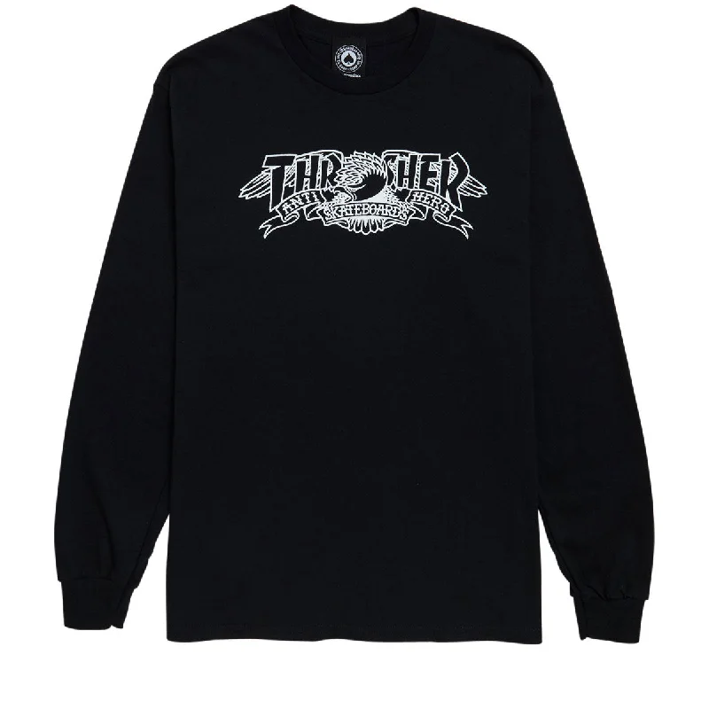 Thrasher x Anti-Hero Mag Banner Long Sleeve T-Shirt - Black