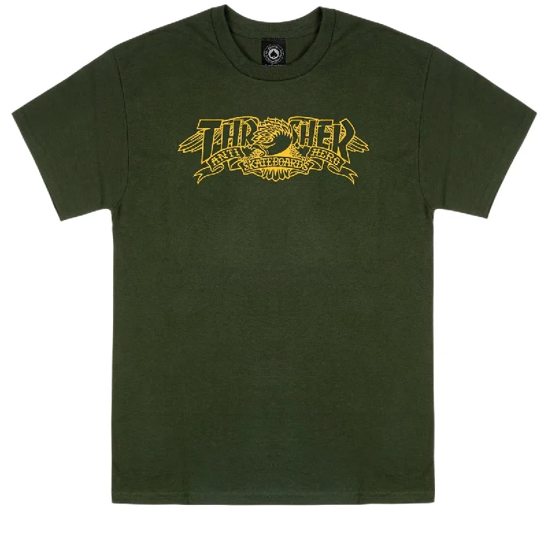 Thrasher x Anti-Hero Mag Banner T-Shirt - Forest Green