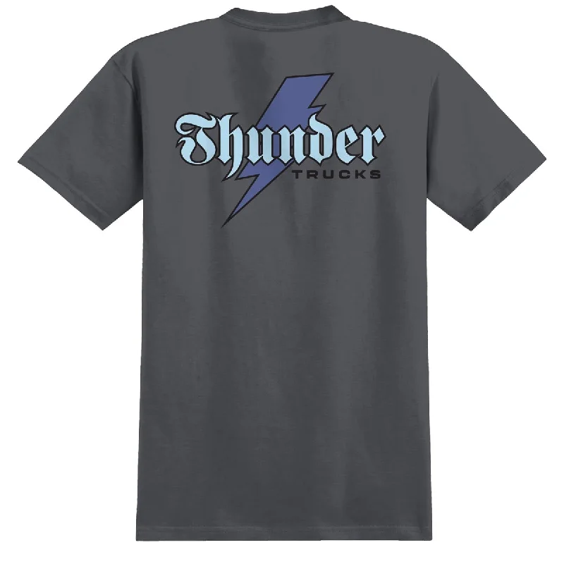 Thunder Bolt Script T-Shirt - Charcoal/Blue/Black