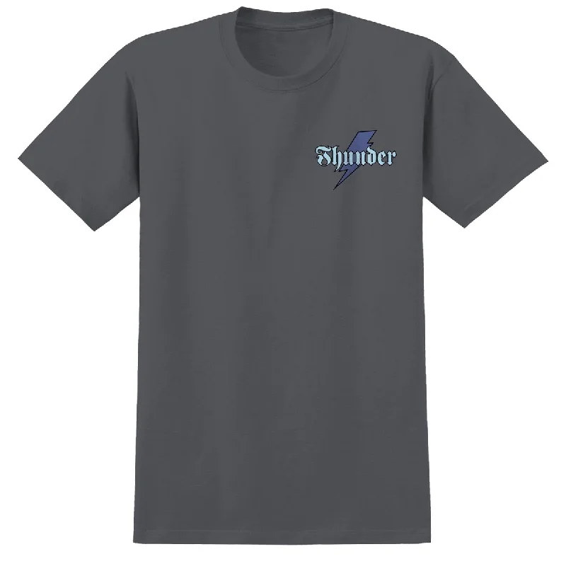 Thunder Bolt Script T-Shirt - Charcoal/Blue/Black