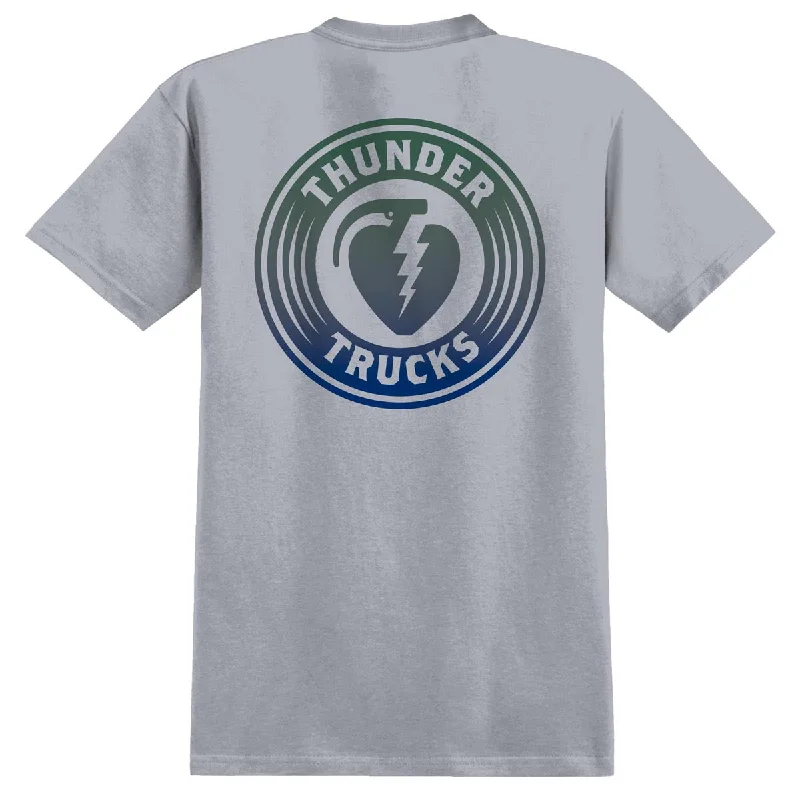 Thunder Charged Grenade Fade T-Shirt - Ice Grey/Dk Green Navy Fade