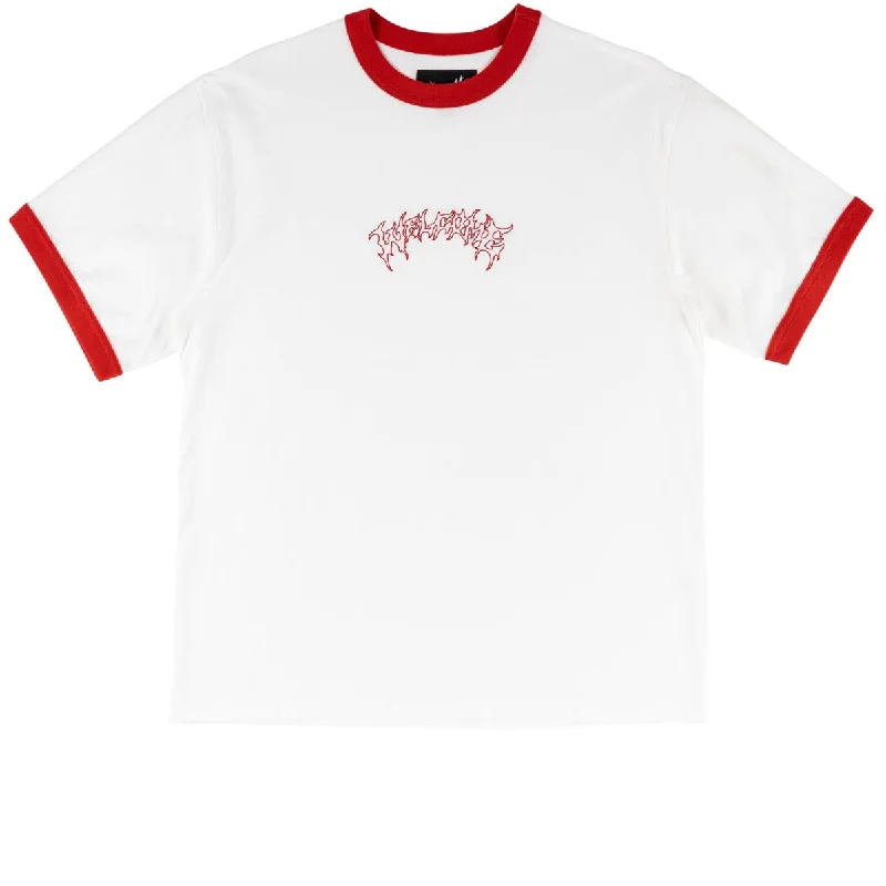 Welcome Barb Ringer T-Shirt - White/Red